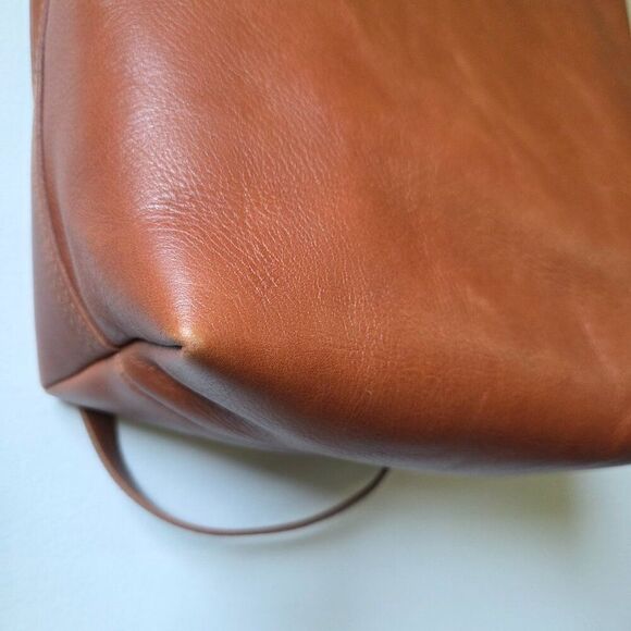 LIKE NEW MADEWELL ABC GOLD STAMPED GENUINE LEATHER SLING TOTE MED-LARGE - Picture 8 of 16